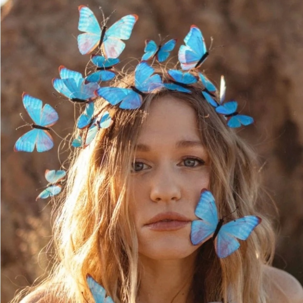 Wild & Free Blue Butterfly Crown